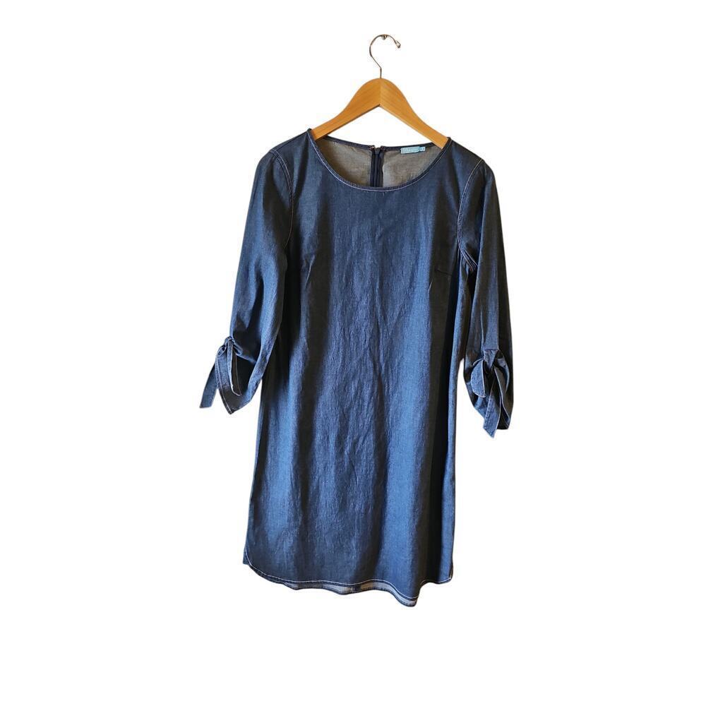 J. McLaughlin chambray blue denim shift dress sz small